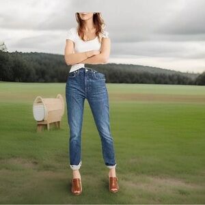 Madewell Women's Size  W 25  The High Rise Slim Boy jean Denim Jeans NWT